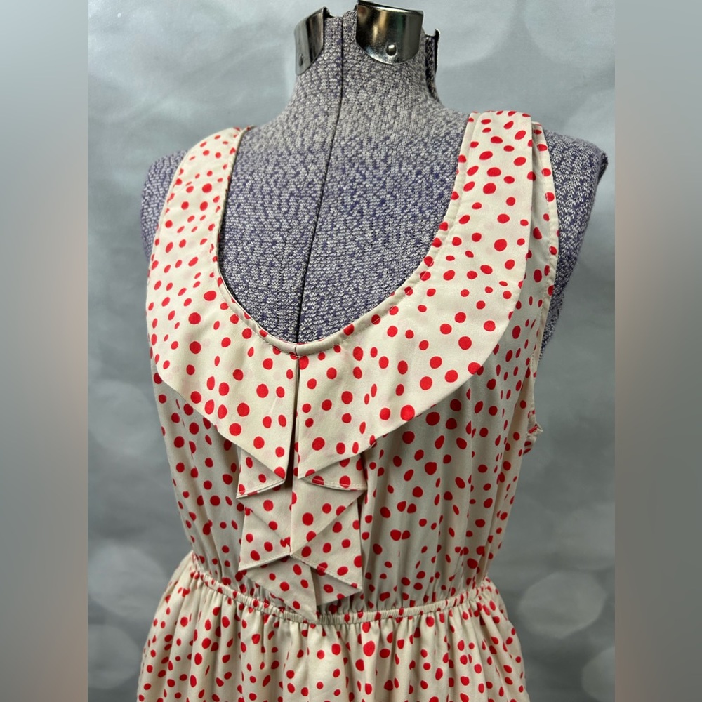 Ya Los Angeles size large‎ cream dress with red dots
